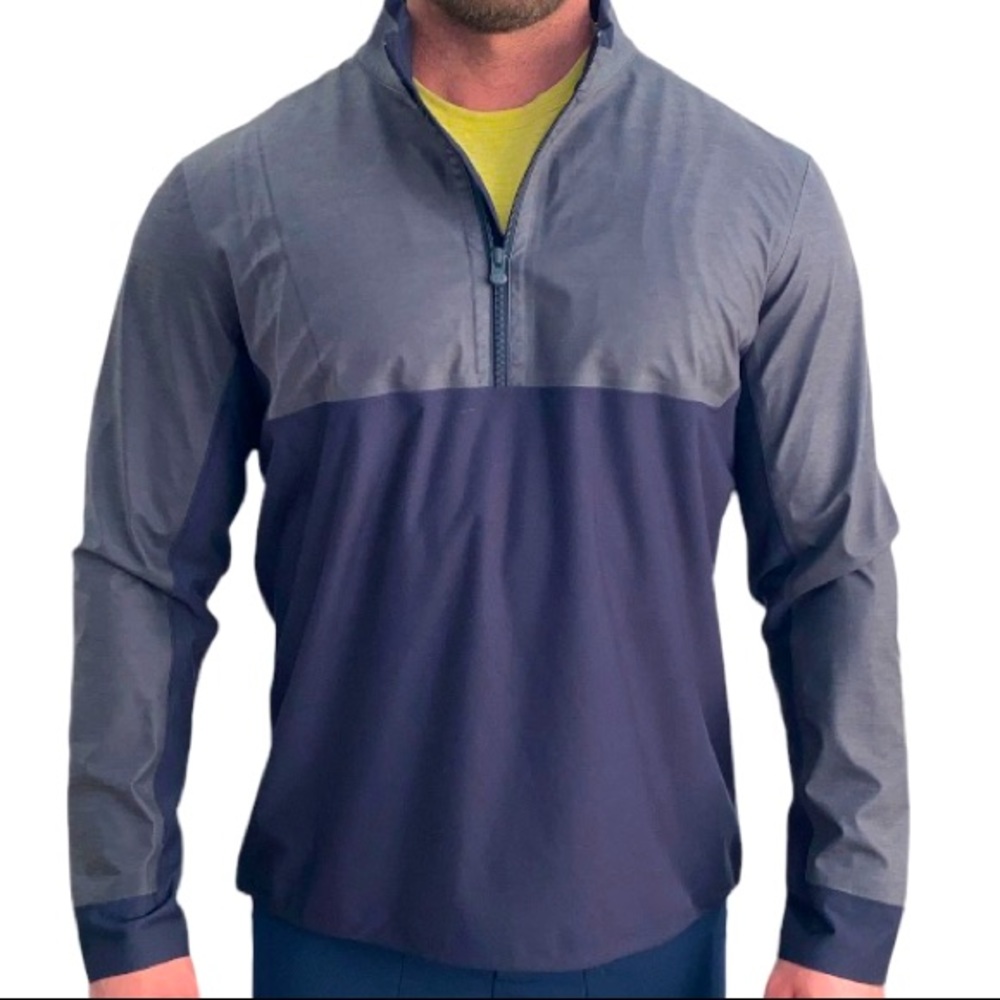 Greyson Men’s golf/outerwear 3/4 zip jacket. Rubberized with reflective strip